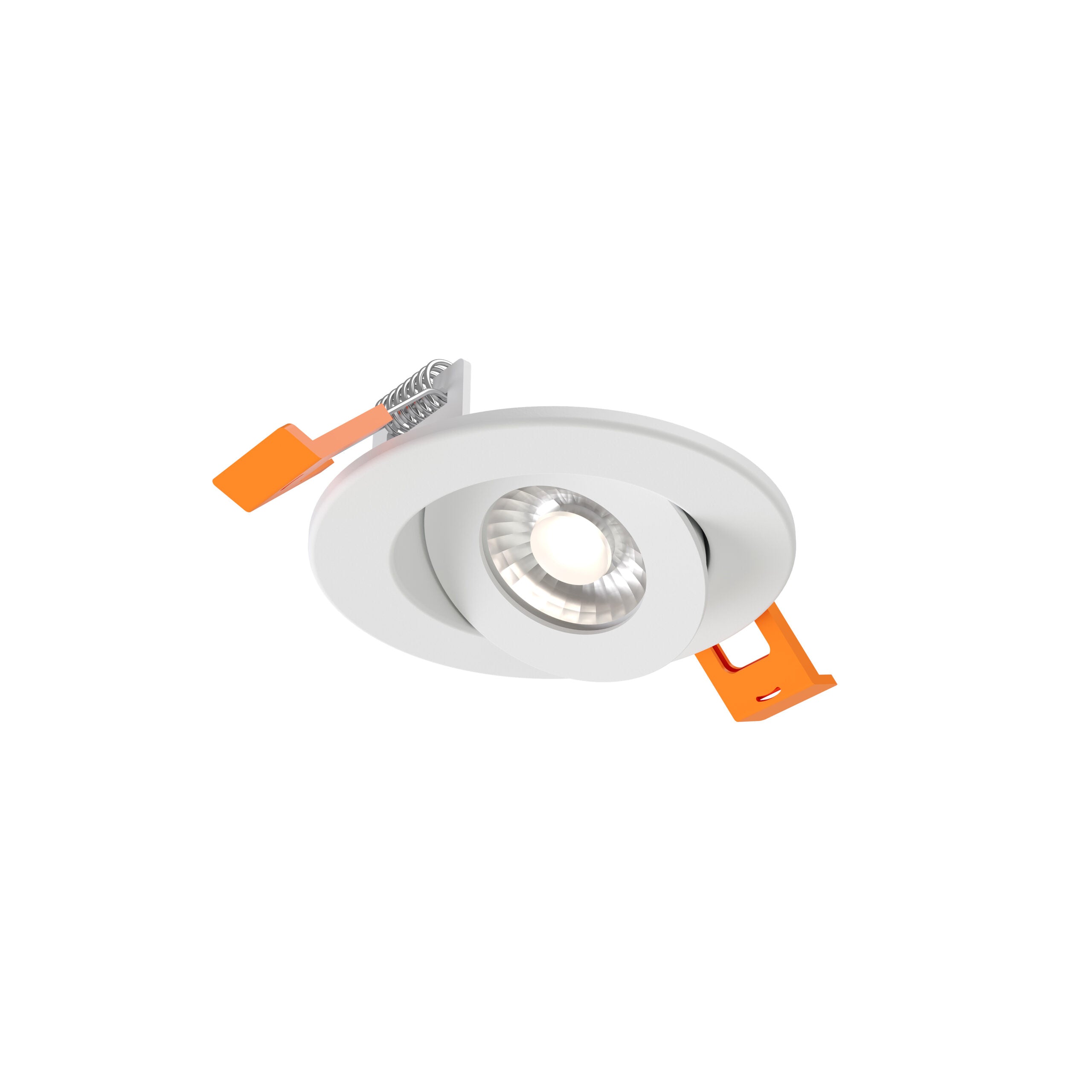 DALS Lighting FGM2-CDW-WH 2″ Flat Round Gimbal Recessed Down Light - 120V - CCT: 5CCT + 3000K – 2200K - Finish: White