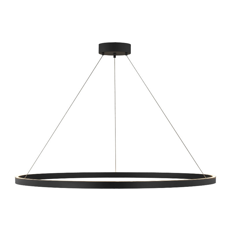Visual Comfort Architectural 700FIA48B-LED930 Modern Fiama 48" LED Single Tier Suspension Chandelier Ceiling Light - 120-277V - CCT:3000K - Finish: Black