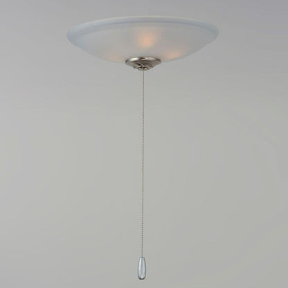 Maxim Lighting FKT213FTSN Basic Max 3 Light Satin Nickel Ceiling Fan Light Kit with pull chain, installed view