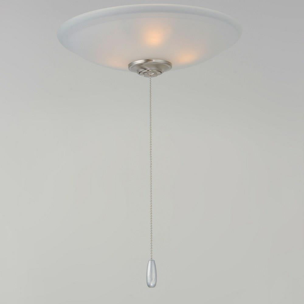 Maxim Lighting FKT213FTSN Basic Max 3 Light Satin Nickel Ceiling Fan Light Kit with pull chain, angle view