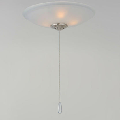 Maxim Lighting FKT213FTSN Basic Max 3 Light Satin Nickel Ceiling Fan Light Kit with pull chain, angle view