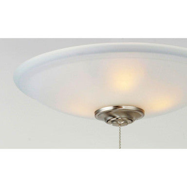 Maxim Lighting FKT213FTSN Basic Max 3 Light Satin Nickel Ceiling Fan Light Kit close-up detail with pull chain