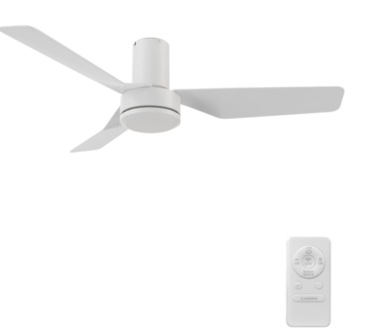 Carro USA CFR443N2-N10-W1-1-FM Caerus Contemporary Black 44" Home Ceiling Fan, White Finish