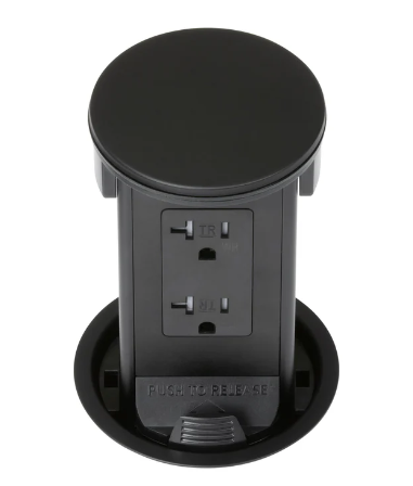 Lew Electric PUR20DSD-BK Round Popup Black 20a Decora Style Duplex ...