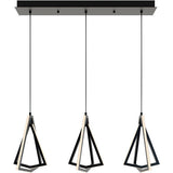 AFX Lighting GNAP15L30D1BKLNR3 15-in 60W Gianna Pendant Light, Linear, 3-Light, 120V, 3000K, Black