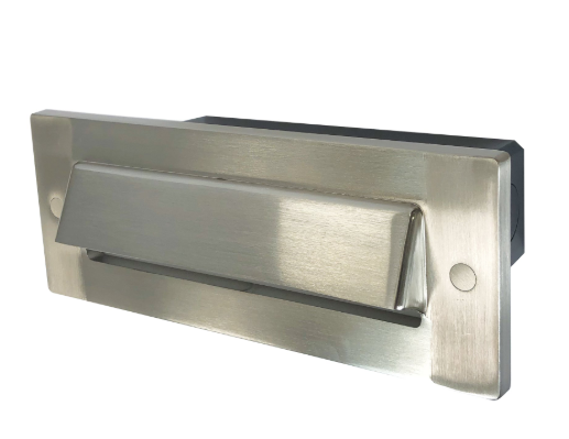 NORA Lighting NSW-843/SCBN Brick Die-Cast LED Step Light w/ Horizontal Shroud Face Plate, Multi-Color Temperature, Brushed Nickel Finish