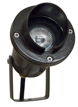 Dabmar Lighting LV109-L3-27K-B Cast Aluminum 12V Directional 2-Pin LED Spotlight with Hood, Wattage 3W, Color Temperature 2700k, Black Finish