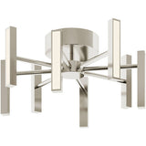 AFX Lighting IDRC16LAJUDSN 16-in 48W Indra Semi-Flush Mount, 2300 lm, 120V-277V, CCT Select, Satin Nickel