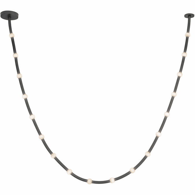 Kuzco PD39317-BK/OP-UNV-010 Corda Contemporary Opal Glass LED Hanging Lamp Black Finish