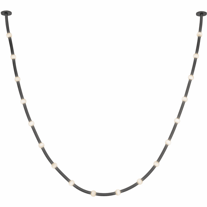 Kuzco PD39317-BK/OP-UNV-010-RT Corda Opal Glass LED Drop Ceiling Light Fixture Black Finish