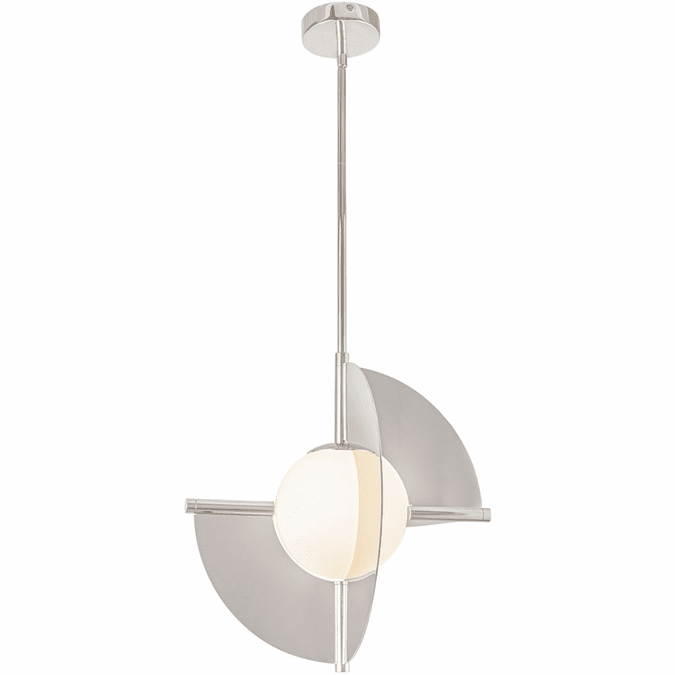 Kuzco Lighting PD65116-PN/OP-UNV Scorpio LED 16 inch Glossy Opal Glass Pendant Ceiling Light Polished Nickel Finish