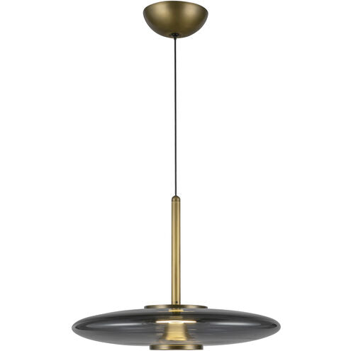 Kuzco Lighting PD37018-VB/SM-3WCCT-UNV Kyoto LED 17.75 inch Pendant Ceiling Light Smoked Glass Vintage Brass Finish