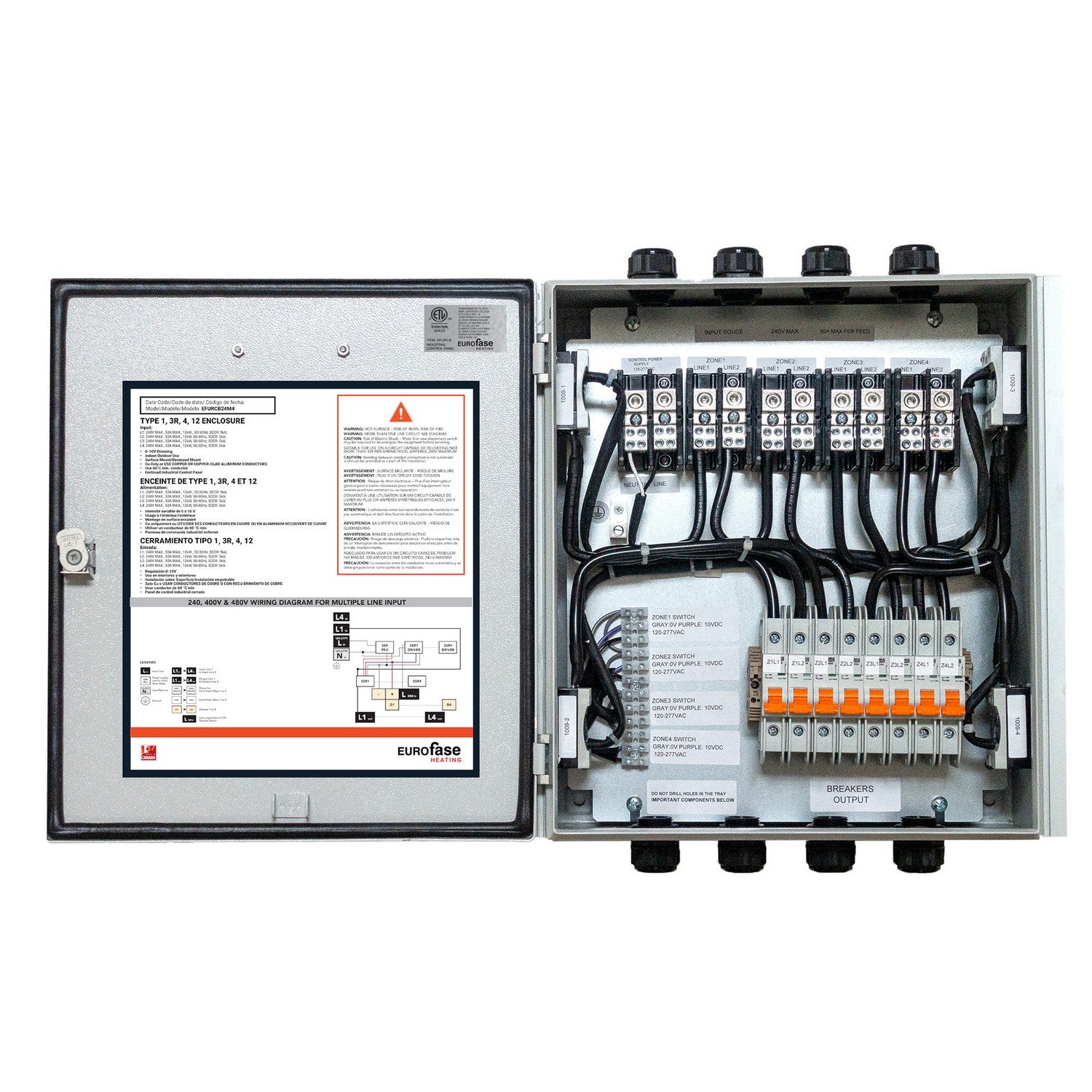 Eurofase EFURCB24M2 2 Zone Universal Relay Control Box For Home Automation Integration And Zone Control