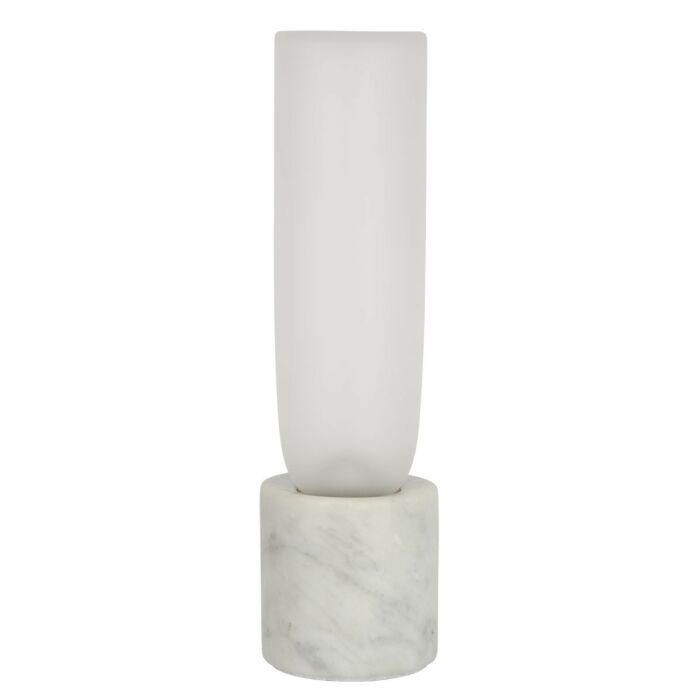 Visual Comfort Architectural KWTB50027CEW Kelly Wearstler Volver 9.7", 11W White Marble LED Table Lamp 2700K Integrated LED