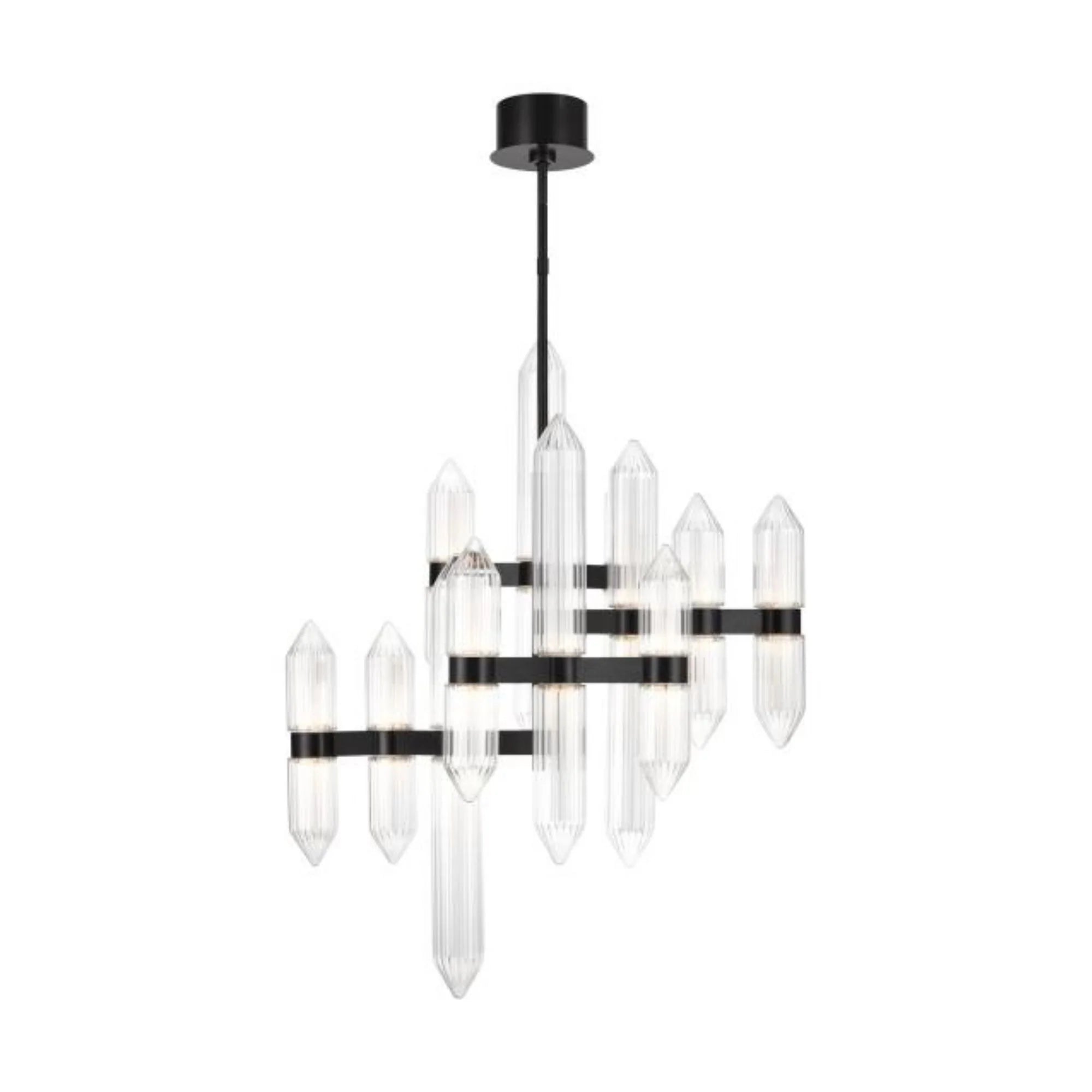 Visual Comfort Architectural 700LGSN31PZ-LED927 Langston LED Plated Dark Bronze Chandelier, 2700K Integrated LED, Dimmable
