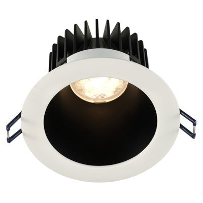 Lotus LED Lights LD4R-30K-4R-BR-WT 4" Round Deep Regressed LED Downlight - 15W - 3000K - 1,200 Lumens - Black Reflector - White Trim - 120V