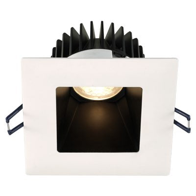 Lotus LED Lights LD4S-32K-4S-BR-WT 4" Square Deep Regressed LED Downlight - 15W - Dim To Warm / 3K-2K - 900 Lumens - Black Reflector - White Trim - 120V