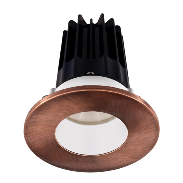 LOTUS LED-2-S8W2-40K-2RRWH-2RTCP-24 2" LED RECESSED DOWNLIGHT - 8W - 4000K - 620 LUMENS - WHITE REFLECTOR - ROUND COPPER TRIM - 24° - 120V