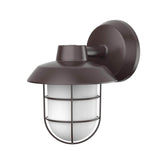 AFX Lighting ODEW0709LAJENBZ Odell 9 Inch Tall CCT LED Outdoor Wall Light In Bronze With White Polycarbonate Diffuser