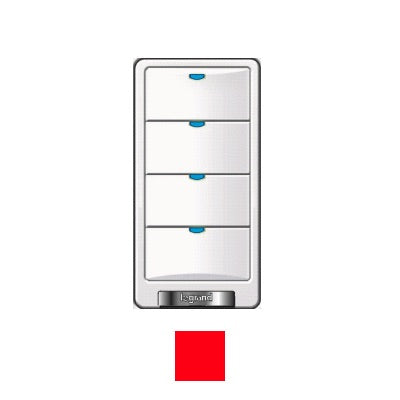 Wattstopper LMSW-104-R Digital Lighting 4-Button Wall Switch - Infrared – 24V - Red