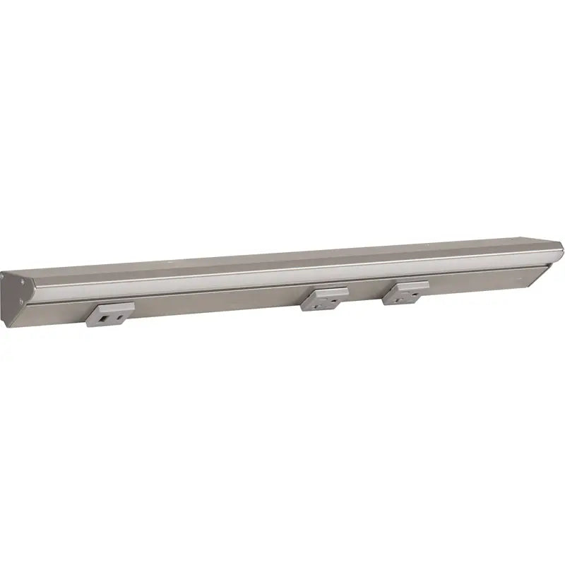 Task Lighting LPUL18S6RGSN27 18.5" Lighted Power Strip - 900 Lumens - 9W - 2700K - 2 Receptacles - 1 USB-A/C - 12V - Finish: Satin Nickel/Gray