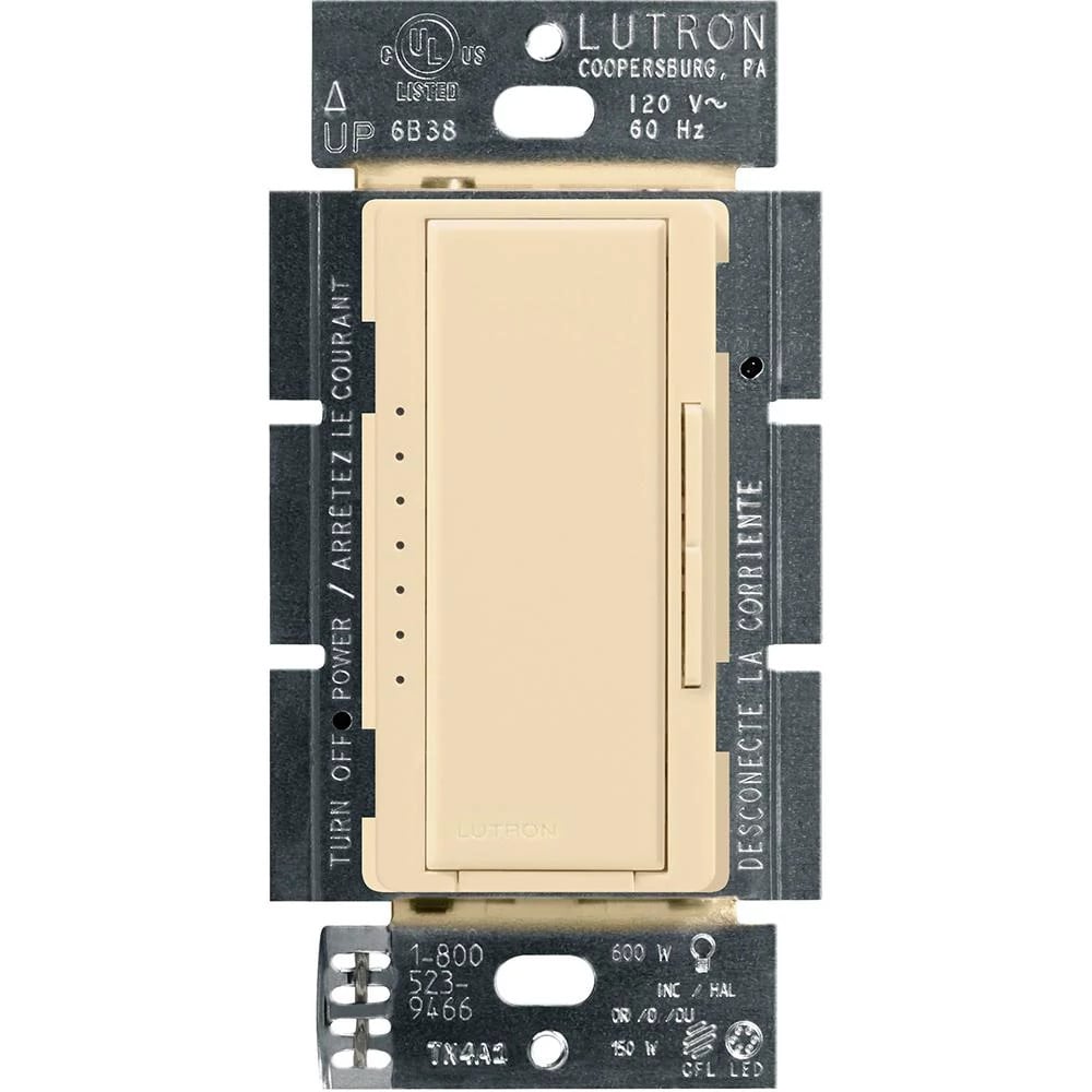 Lutron MACL-153MH-IV Maestro LED Dimmer Switch - 150W LED - 120V - Single Pole/Multi-Location - Finish: Matte Ivory