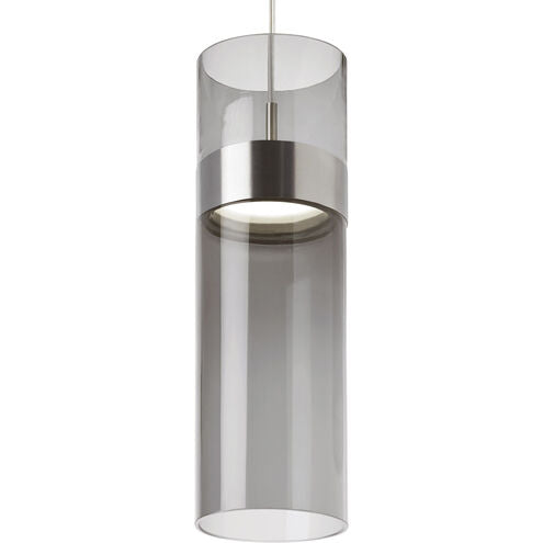 Visual Comfort Modern Collection 700TDMANGPTKTKSS-LED277 Sean Lavin Manette 5 Inch Satin Nickel LED Pendant 18W 3000K Glass