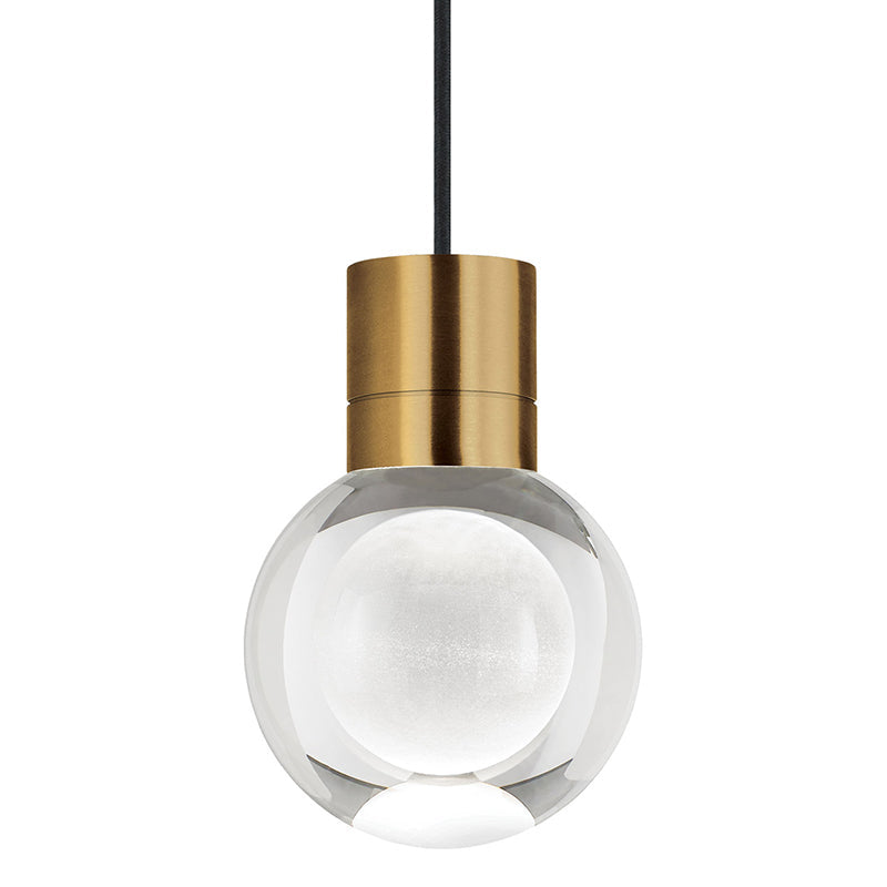 Visual Comfort Architectural 700TDMINAP1CBNB-LED927 Modern 5" Mina 1-lt LED Pendant Ceiling Light - 120V - CCT: 2700K - Cord Color: Black - Finish: Natural Brass