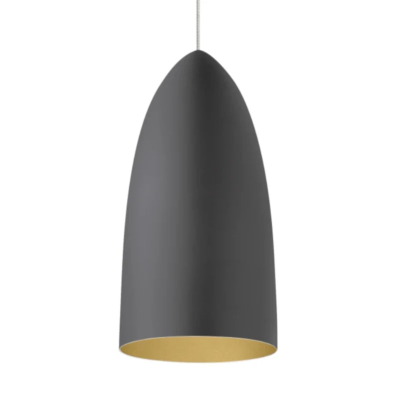 Visual Comfort Architectural 700MOSIGMYGS Mini Signal 4" Monorail Pendant Rubberized Gray/Gold Finish