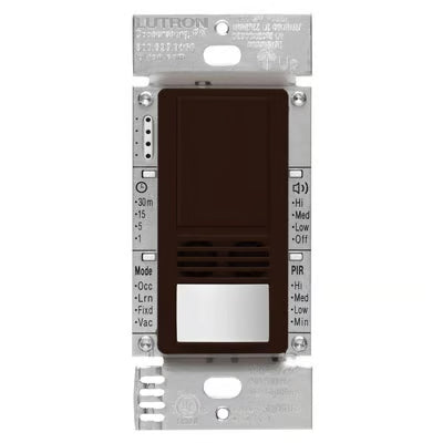 Lutron MS-A102-V-BR  Maestro Dual-Tech Single Pole Vacancy Sensor Switch - Finish: Brown