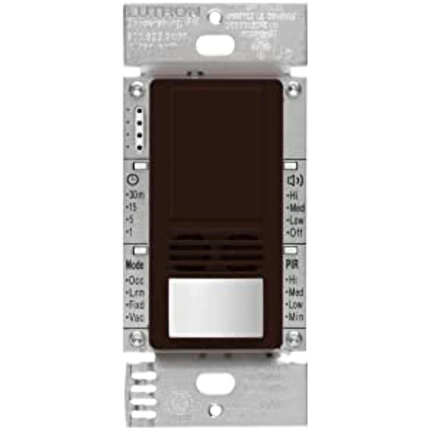 Lutron MS-B102-V-BR Maestro Dual-Technology Vacancy Motion Single Pole/3-Way Sensor Switch - 120-277V - Finish: Brown