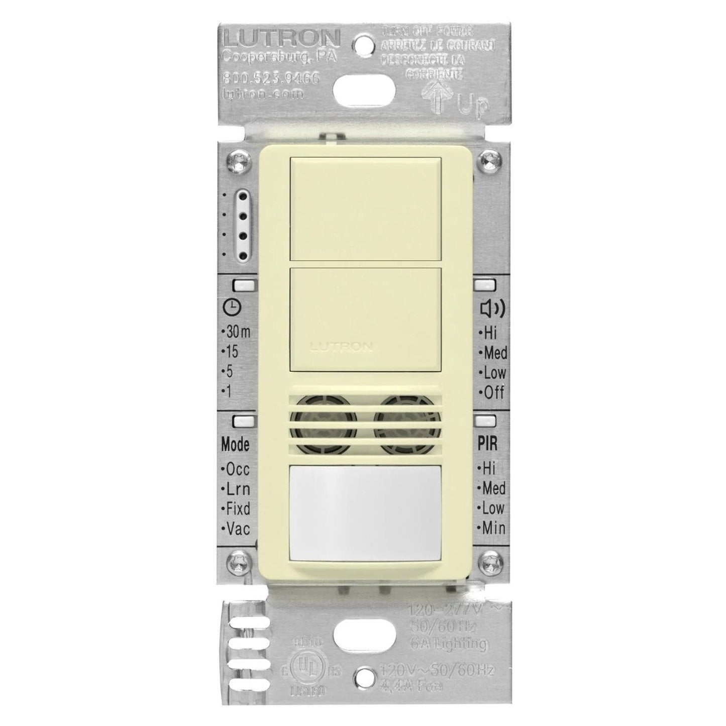 Lutron MS-B202-LA Maestro Dual Circuit Dual-Technology Motion Single Pole And 3-Way Sensor Switch - 120-277V - Finish: Light Almond