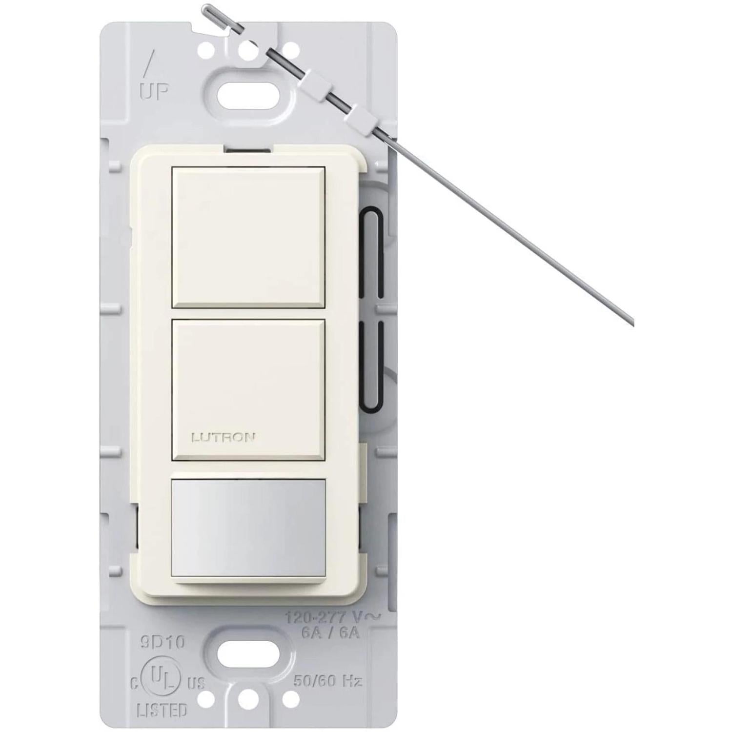 Lutron MS-OPS6-DDV-BI Maestro Dual Circuit Motion Dual Single Pole Sensor Switch - 6A Light/4.4A Fan - Ground or Neutral Required - 120-277V - Finish: Biscuit