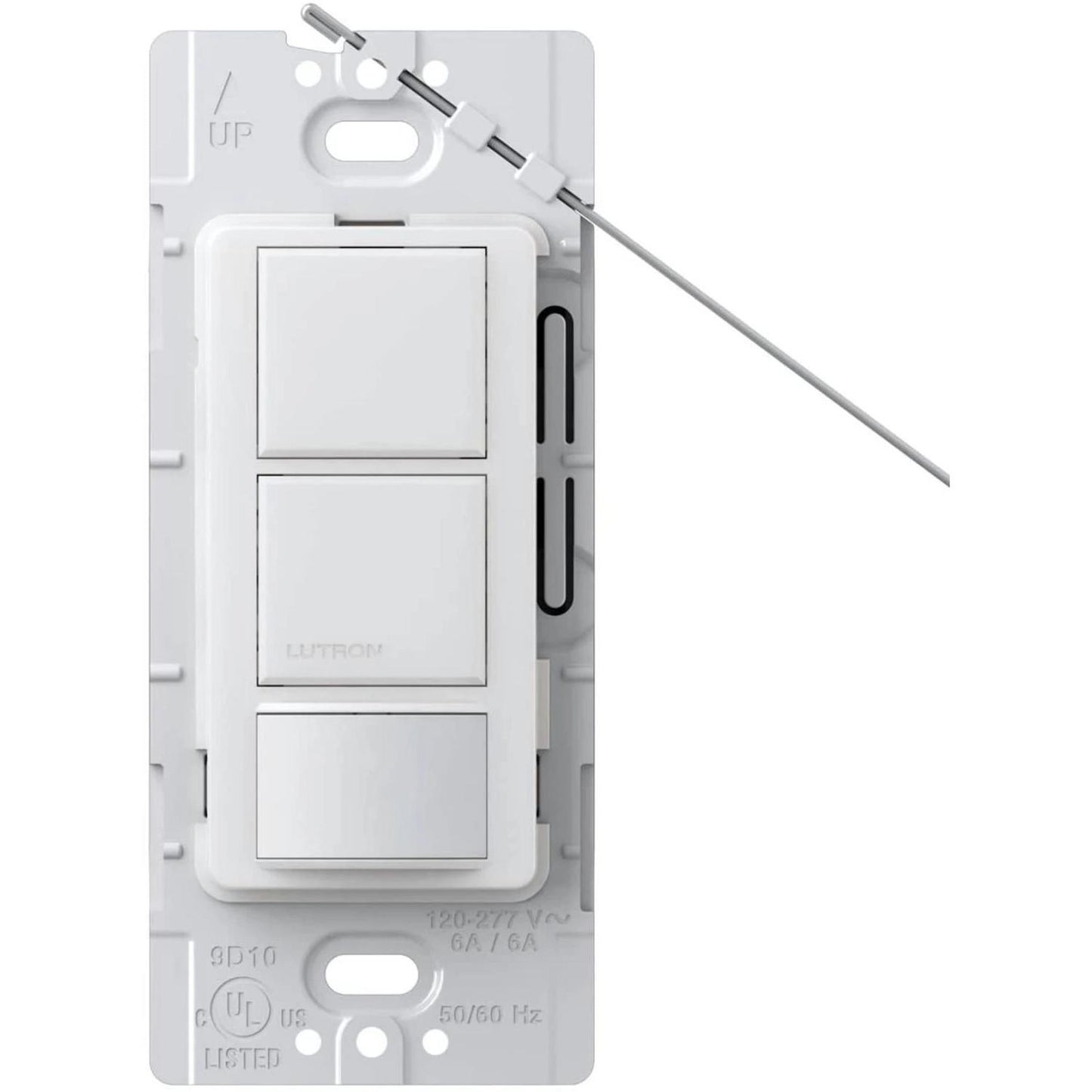 Lutron MS-OPS6-DDV-SW Maestro Dual Circuit Motion Dual Single Pole Sensor Switch - 6A Light/4.4A Fan - Ground or Neutral Required - 120-277V - Finish: Snow