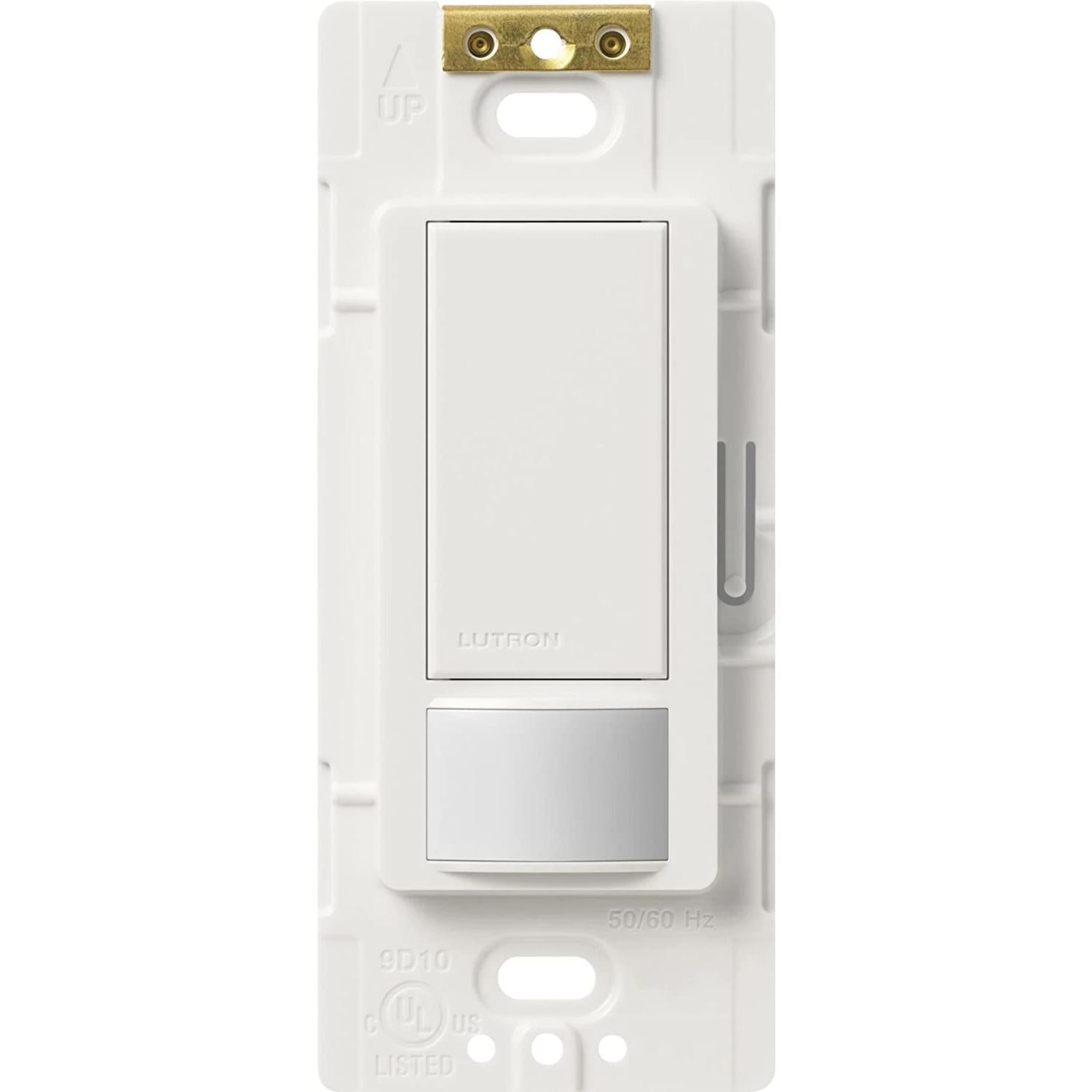 Lutron MS-OPS6M2-DV-SW Maestro Occupancy Motion Single/Multi-Location Sensor Switch - 6A Light, 3A Fan - Ground or Neutral Required - 120-277V - Finish: Snow