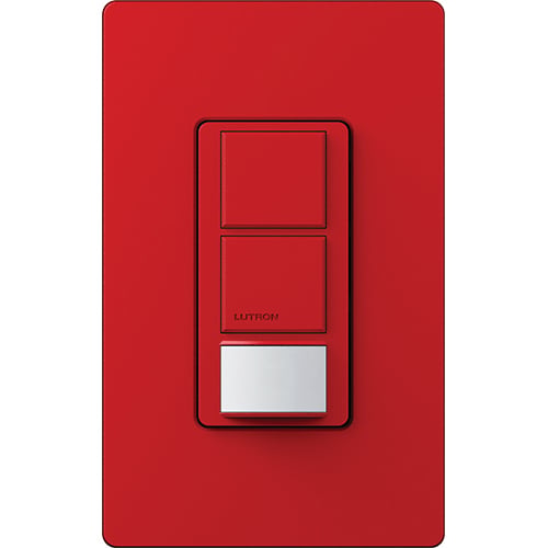 Lutron MS-PPS6-DDV-HT Maestro Partial-On Dual Circuit Motion Single Pole Sensor Switch - 6A Light - Ground or Neutral Required - 120-277V - Finish: Hot