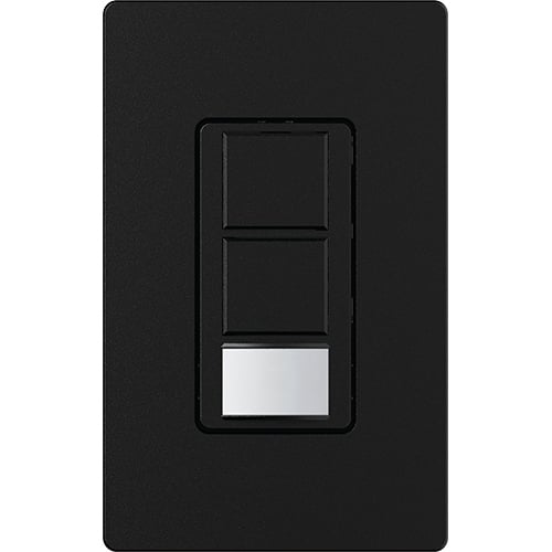 Lutron MS-PPS6-DDV-MN Maestro Partial-On Dual Circuit Motion Single Pole Sensor Switch - 6A Light - Ground or Neutral Required - 120-277V - Finish: Midnight