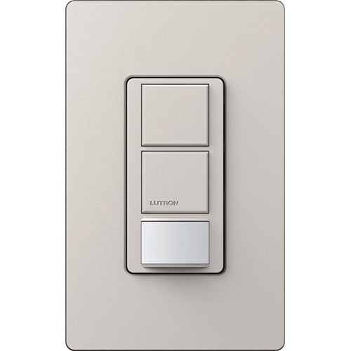 Lutron MS-PPS6-DDV-TP Maestro Partial-On Dual Circuit Motion Single Pole Sensor Switch - 6A Light - Ground or Neutral Required - 120-277V - Finish: Taupe