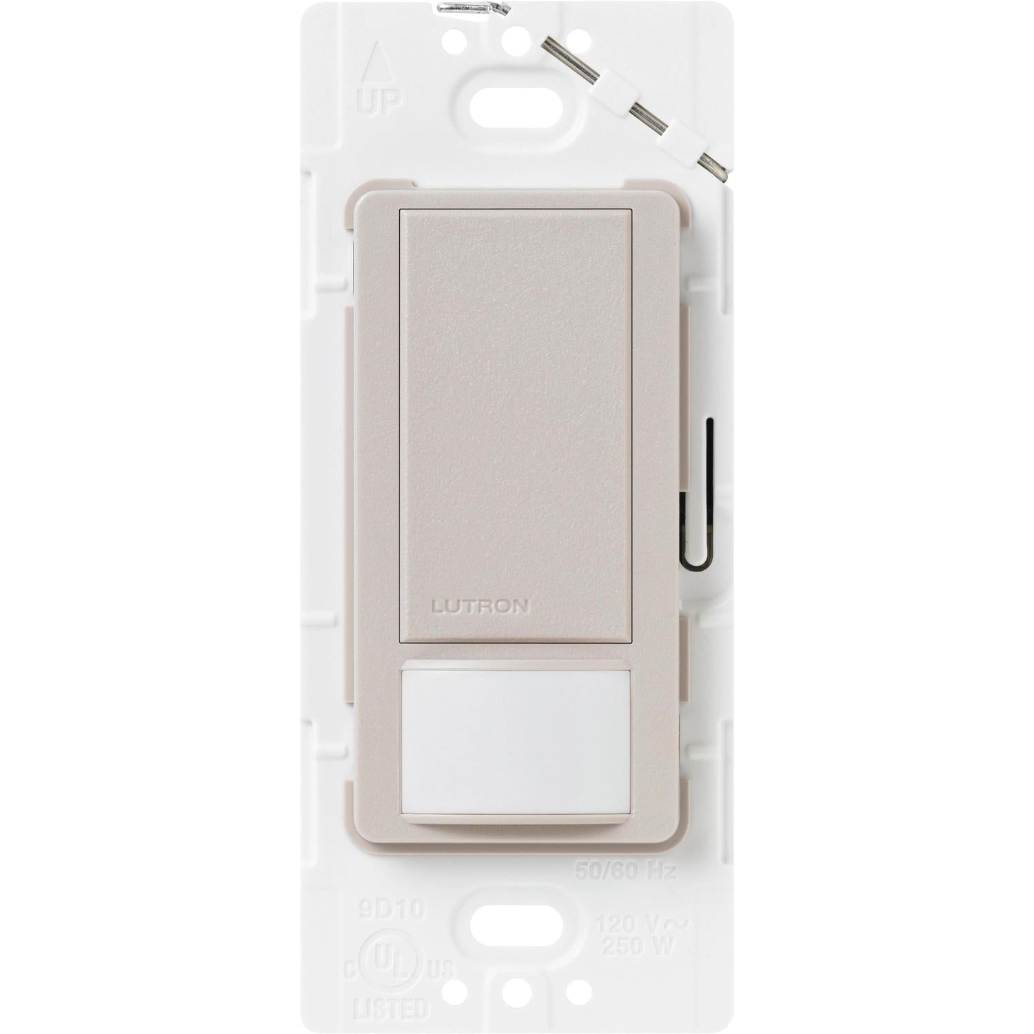 Lutron MS-VPS2-TP Maestro Motion Single Pole Vacancy Only Sensor Switch - 2A Lighting - Ground or Neutral Required - 120V - Finish: Taupe
