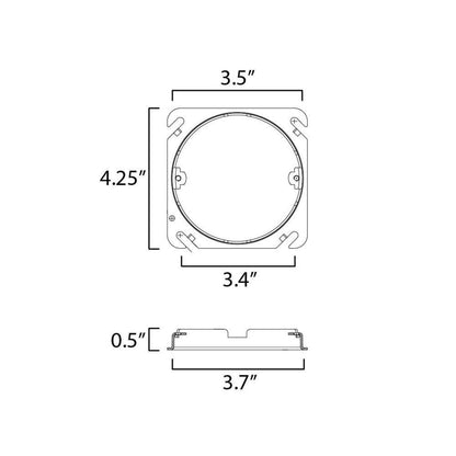 Maxim Lighting MSC8766 Crisp Mud In Ring Dimensions Diagram 4.25 Inch x 0.5 Inch