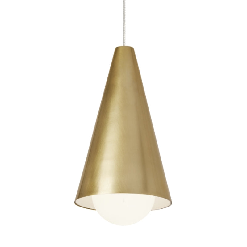 Visual Comfort Architectural 700MOJNINB-LED930 Modern 6" Mini Joni 1-lt Monorail LED Pendant Ceiling Light - 12V - CCT: 3000K - Finish: Natural Brass
