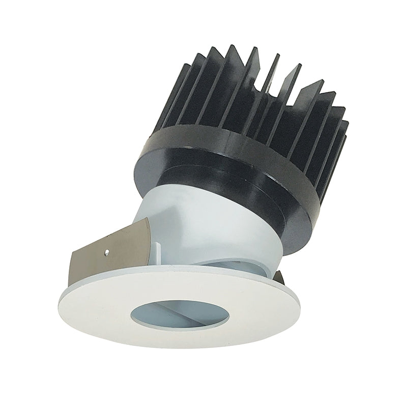 Nora Lighting NIO-4RPHACDXMPW/HL 4" Iolite PLUS Recessed Round Adjustable Pinhole Trim - CCT: Comfort Dim (3100K-1800K) - Pinhole Finish: Matte Powder White - Flange Finish: Matte Powder White