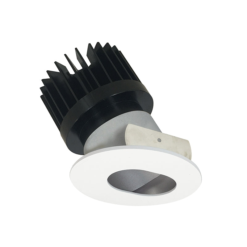 Nora Lighting NIO-4RSLCDXHZMPW/HL 4" Iolite Round Adjustable Slot Aperture Trim - CCT: Comfort Dim - 28W - Reflector Finish: Haze - Flange Finish: Matte Powder White