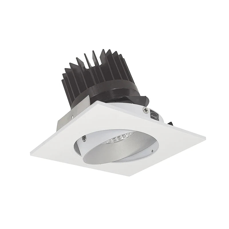 Nora Lighting NIO-4SCCDXHZMPW/HL  4" Iolite LED Square Adjustable Cone Reflector - CCT: Comfort Dim - 28W - Reflector Finish: Haze - Flange Finish: Matte Powder White