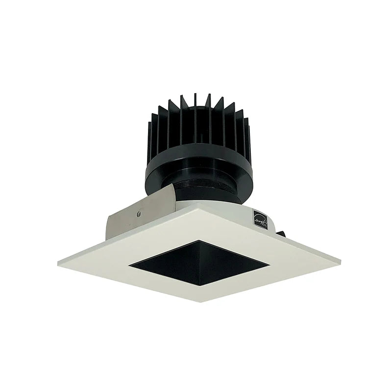 Nora Lighting NIO-4SNDSQCDXBW/HL 4" Iolite LED Square Reflector With Square Aperture - CCT:  Comfort Dim - 28W - Reflector Finish: Black - Flange Finish: White