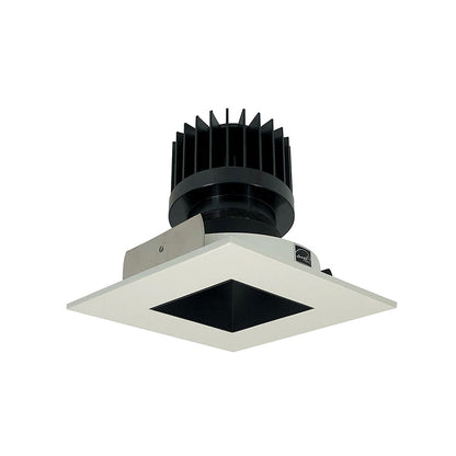 Nora Lighting NIO-4SNDSQ35XBMPW/10 4" Iolite Square Reflector with Square Aperture Trim - CCT: 3500K - 14W - Reflector Finish: Black - Flange Finish: Matte Powder White