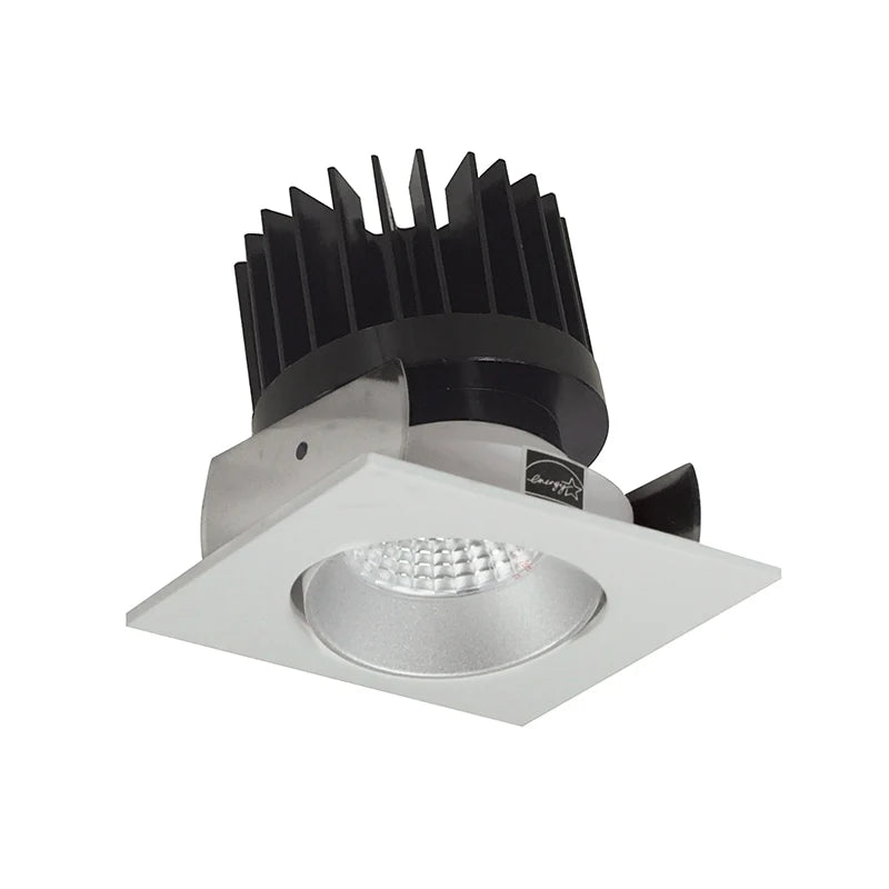Nora Lighting NIOB-2SCCDXHW/HL 2" Iolite Square Adjustable Cone Reflector Trim - CCT:  Comfort Dim - 28W - Reflector Finish: Haze - Flange Finish: White