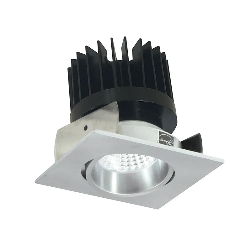 Nora Lighting NIOB-2SCCDXNN/HL 2" Iolite Square Adjustable Cone Reflector Trim - CCT:  Comfort Dim - 28W - Reflector Finish: Natural Metal - Flange Finish: Natural Metal