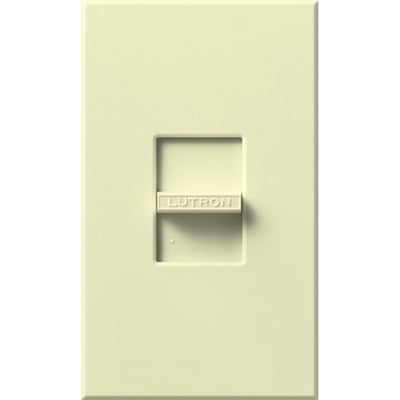 Lutron NLV-600-AL Nova 450W (600VA) Magnetic Low Voltage Single Pole Slide-to-Off Dimmer Wall Plate Included - Finish: Almond