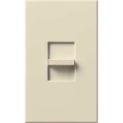 Lutron NLV-600-LA Nova 450W (600VA) Magnetic Low Voltage Single Pole Slide-to-Off Dimmer Wall Plate Included - Finish: Light Almond
